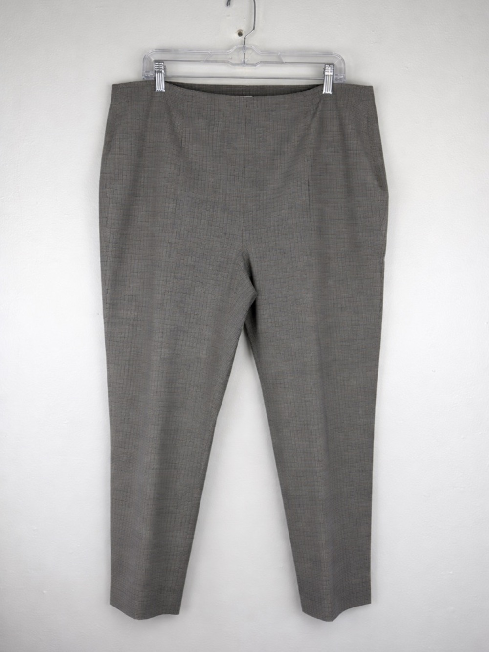 Pari Passu Wool Blend Ankle Pants Size 16 Houndstooth Stretch Tailored NWOT $300